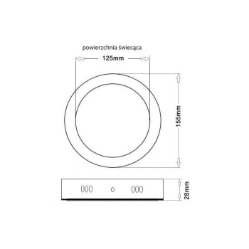 PANEL LED NATYNKOWY GERRIT 12W 6000K Ø155x28MM 230V-101314