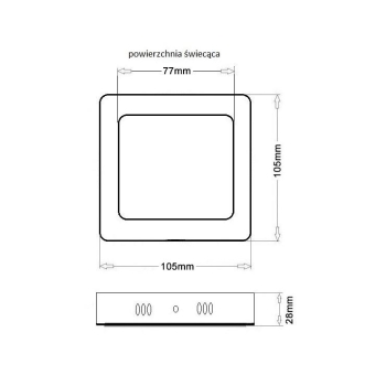 PANEL LED NATYNKOWY GERRY 6W 4000K 105x105x28MM-101554