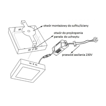 PANEL LED NATYNKOWY GERRY 6W 4000K 105x105x28MM-101555