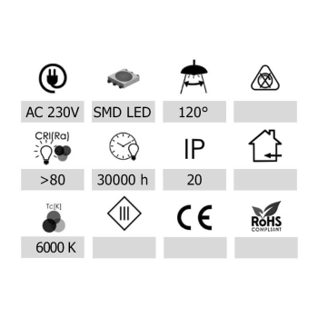 PANEL LED PODTYNKOWY GERD 12W 6000K Ø168x20MM 230V-101599