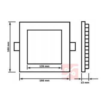 PANEL LED PODTYNKOWY GERE 12W 4000K 166x166x20MM 230V CZARNY-101784