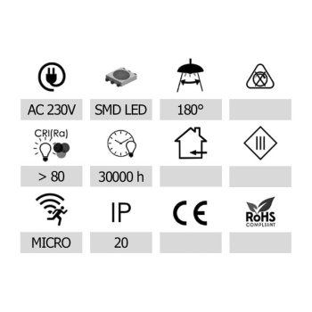 PLAFON LED VITAL 12W 4000K Z CZUJNIKIEM RUCHU 230V-105694