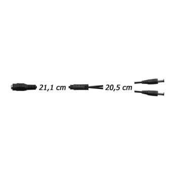 ROZGAŁĘŹNIK ZASILANIA DC 1-GN/2-WT 2,1/5,5MM 50CM-105824