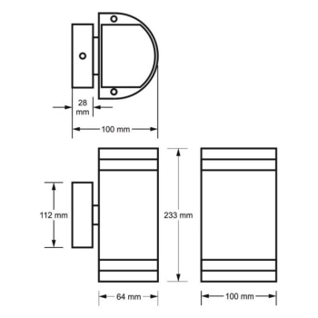 OPRAWA ELEWACYJNA LAMPA KORTI 2xGU10 IP44 CZARNA-110692