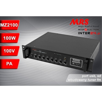 WZMACNIACZ RADIOWĘZŁOWY MRS PA MZ2100 100W Z PORTEM SD, USB, FM-112869